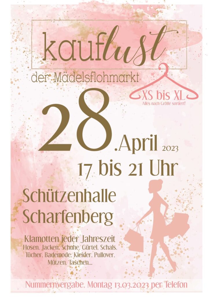 Plakat - Kauflust der Mädelsflohmarkt in Scharfenberg