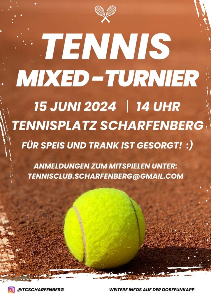 Tennis Mixed Turnier Plakat Scharfenberg 2024